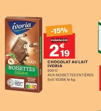 Leader Price IVORIA Chocolat au lait offre