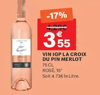 Leader Price Vin igp la croix du pin merlot offre