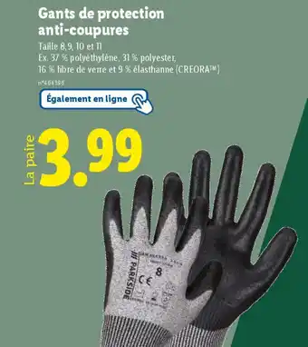 Lidl Gants de protection anti-coupures offre