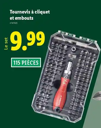 Lidl Tournevis à cliquet et embouts offre