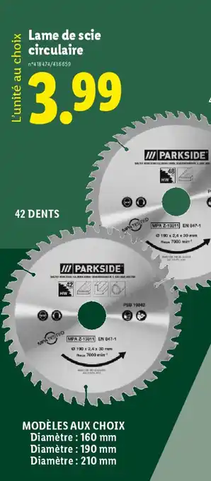 Lidl Lame de scie circulaire offre
