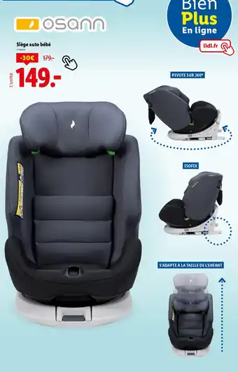 Lidl Siège auto bébé offre