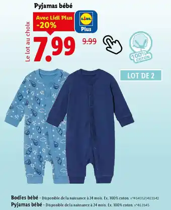 Lidl Pyjamas bébé offre