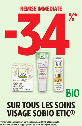 Intermarché Sur tous les soins visage sobio etic offre