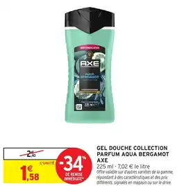 Intermarché Gel douche collection parfum aqua bergamot axe offre