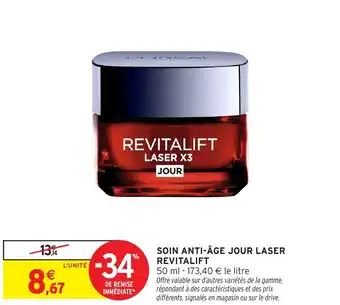 Intermarché Soin anti-âge jour laser revitalift offre