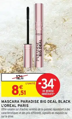 Intermarché Mascara paradise big deal black l'oreal paris offre