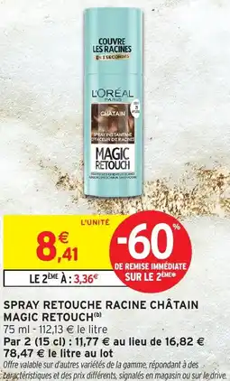 Intermarché Spray retouche racine châtain magic retouch offre