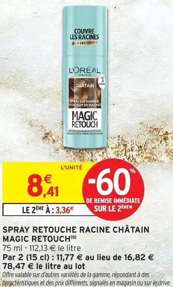 Intermarché Spray retouche racine châtain magic retouch offre