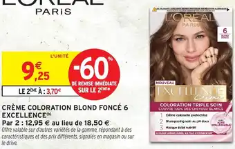 Intermarché Crème coloration blond foncé 6 excellence offre