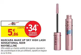 Intermarché Mascara make up sky high lash sensational noir maybelline offre