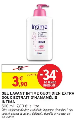 Intermarché Gel lavant intime quotidien extra doux extrait d'hamamélis intima offre