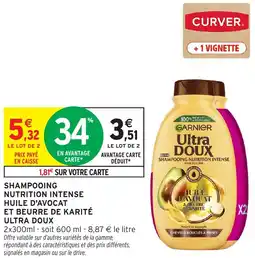 Intermarché Shampooing nutrition intense huile d'avocat et beurre de karité ultra doux offre