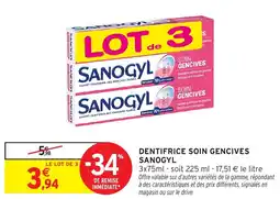 Intermarché Dentifrice soin gencives sanogyl offre