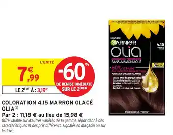 Intermarché Coloration 4.15 marron glacé olia offre