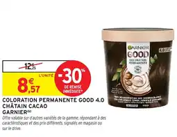 Intermarché Coloration permanente good 4.0 châtain cacao garnier offre