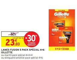 Intermarché Lames fusion 5 pack spécial 4+6 gillette offre