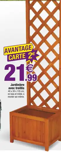 Bazarland Jardinière avec treillis offre