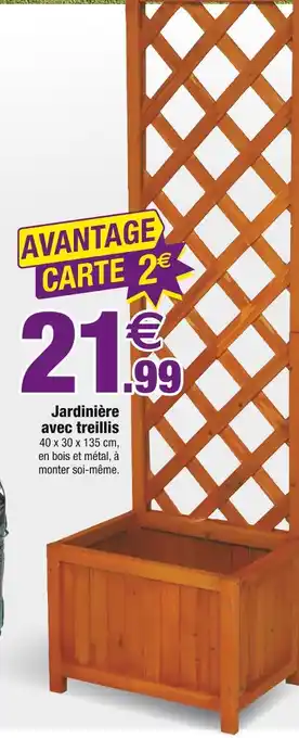 Bazarland Jardinière avec treillis offre