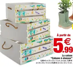 Bazarland La caisse “Cabane à oiseaux” offre