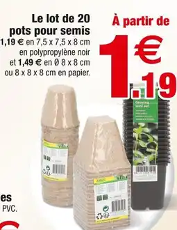 Bazarland Le lot de 20 pots pour semis offre