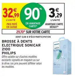 Intermarché Brosse à dents electrique sonicar 2100 philips offre