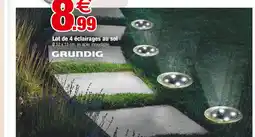 Bazarland Grundig Lot de 4 éclairages au sol offre