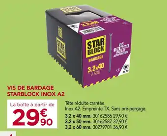 Gedimat STARBLOCK Vis de bardage inox A2 offre