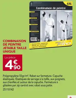 Gedimat GERIN Combinaison de peintre jetable taille unique offre