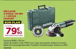 Gedimat metabo Meuleuse d’angle 125 mm + 1 disque diamant offre