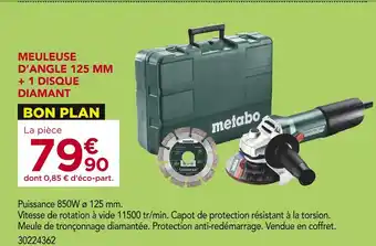 Gedimat metabo Meuleuse d’angle 125 mm + 1 disque diamant offre