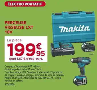 Gedimat MAKITA Perceuse Visseuse LXT 18V offre