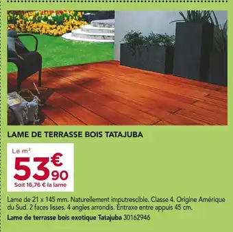 Gedimat Lame de terrasse bois exotique Tatajuba offre