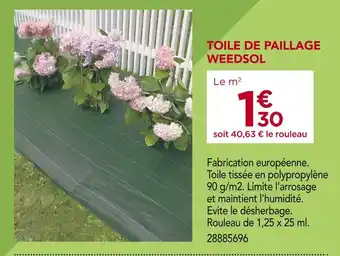 Gedimat Toile de paillage weedsol offre