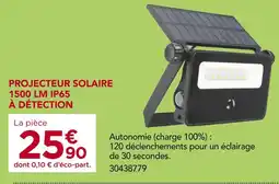 Gedimat Projecteur Solaire 1500 LM IP65 à Détection offre