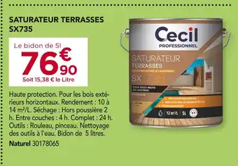 Gedimat Cecil Professionnel Saturateur Terrasses SX735 offre