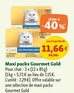 Maxi Zoo GOURMET Maxi packs Gold offre