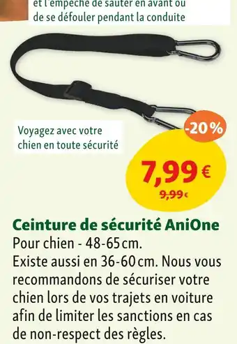 Maxi Zoo AniOne Ceinture de sécurité offre