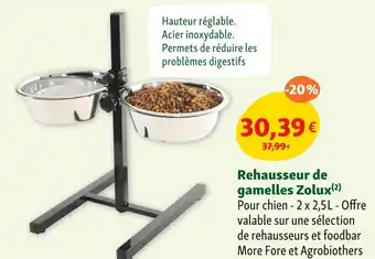 Maxi Zoo ZOLUX Rehausseur de gamelles offre