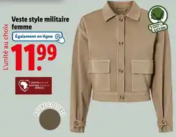 Lidl COTTON MADE IN AFRICA Veste style militaire femme offre