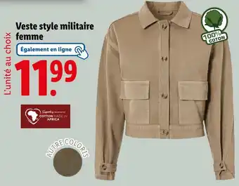 Lidl COTTON MADE IN AFRICA Veste style militaire femme offre