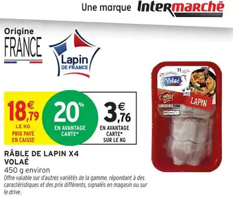 Intermarché Râble de lapin x4 volaé offre