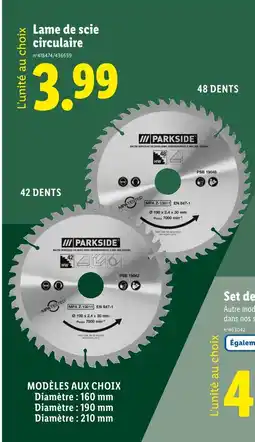 Lidl PARKSIDE Lame de scie circulaire offre