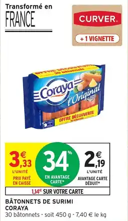 Intermarché Bâtonnets de surimi coraya offre