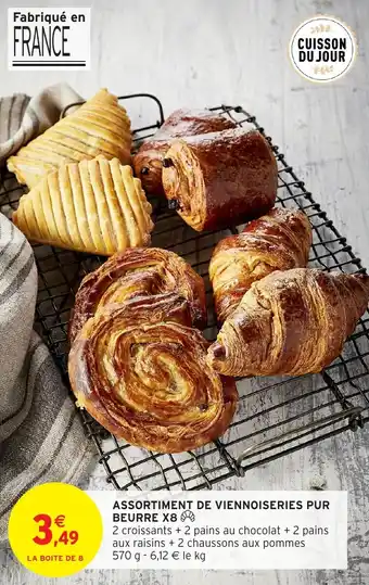 Intermarché Assortiment de viennoiseries pur beurre x8 offre