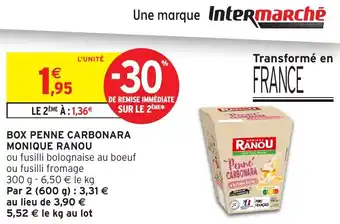 Intermarché Box penne carbonara monique ranou offre