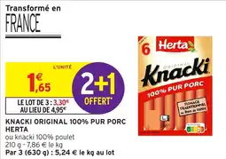 Intermarché Knacki original 100% pur porc herta offre