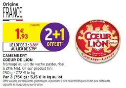 Intermarché Camembert coeur de lion offre