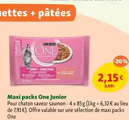 Maxi Zoo PURINA ONE Maxi packs One Junior offre