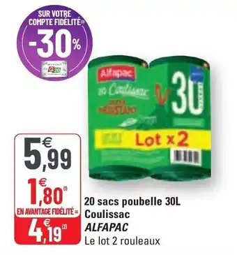 G20 20 sacs poubelle 30l offre